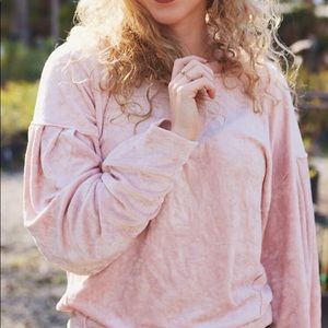 Free People crushed velvet sweater